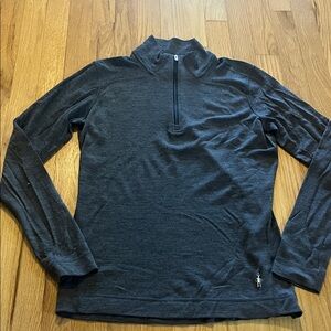Smartwool Charcoal Gray Merino 250 1/4 Zip Baselayer Sz L